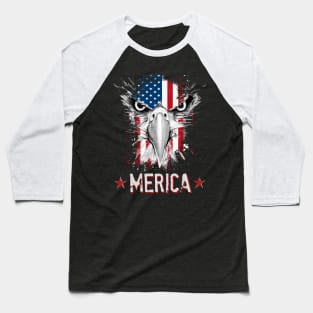 Patriotic Eagle T-Shirt 4th of July USA  American Flag Tshirt Baseball T-Shirt